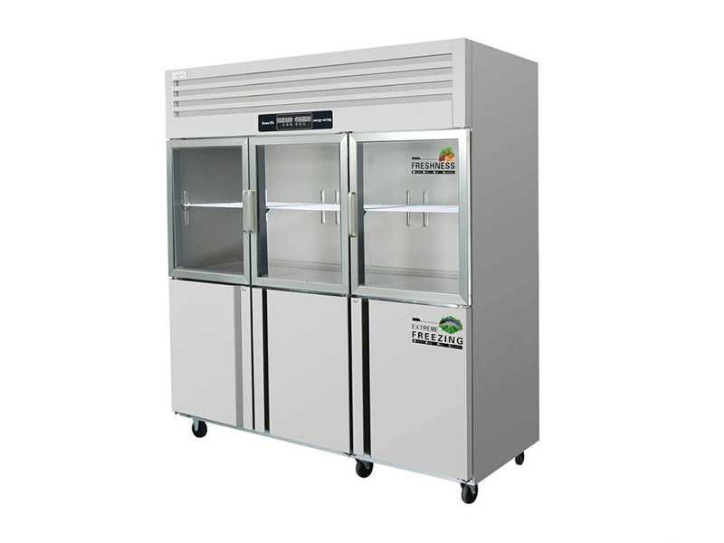 Six-doors Vertical Cabinet (Upper-Glass ＆ Lower-Stainless Steel)