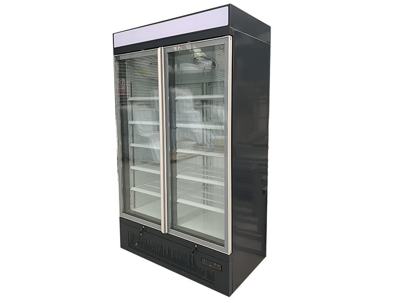 Freezer Refrigerator with Glass Doors (lower compressor with a light box)