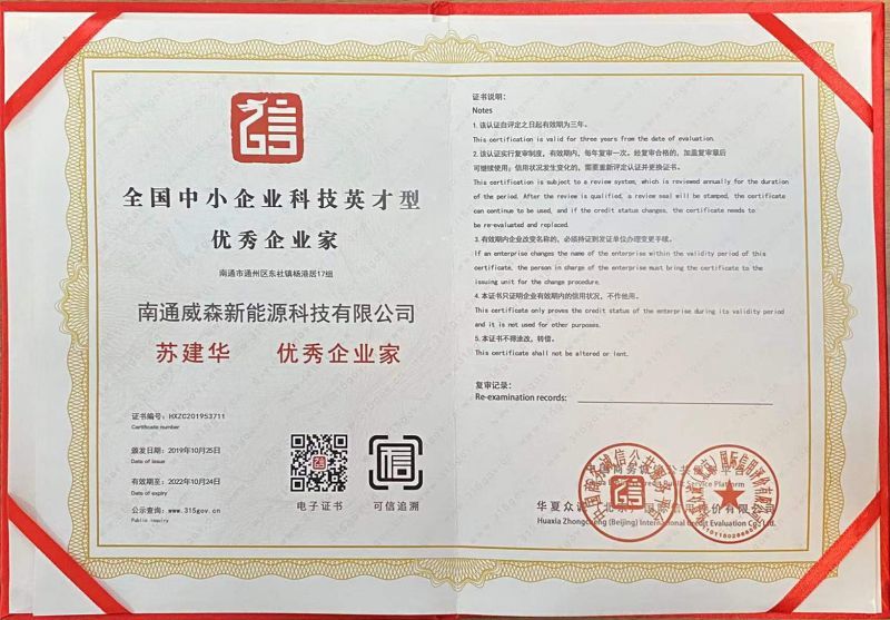National Small and Medium-sized Enterprises of Science and Technology Excellence Outstanding Entrepreneurs National Small and Medium-sized Enterprises of Science and Technology Excellence Outstanding Entrepreneurs