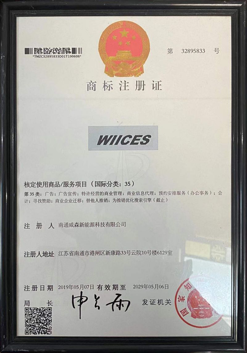 Trademark registration certificate Trademark registration certificate