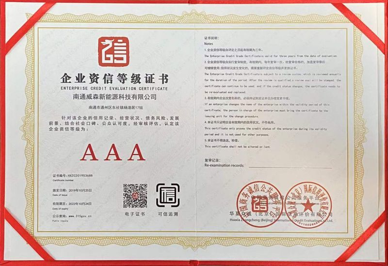 ENIERPRISE CREDIT EVALUATION CERTIFICATE ENIERPRISE CREDIT EVALUATION CERTIFICATE