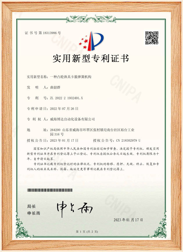 Patent Certificate Patent Certificate