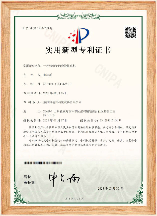 Patent Certificate Patent Certificate