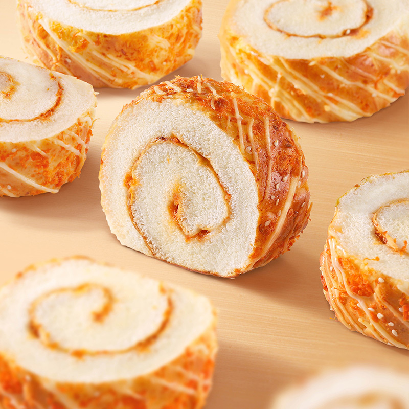 Meat floss bread roll