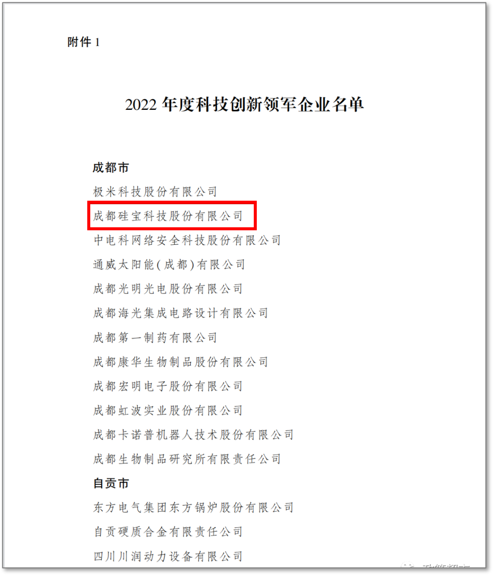 喜訊不斷！硅寶科技獲四川省表彰！