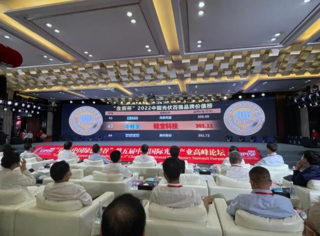 實(shí)至名歸！硅寶榮登CIPISF 2022中國(guó)光伏百?gòu)?qiáng)品牌價(jià)值榜