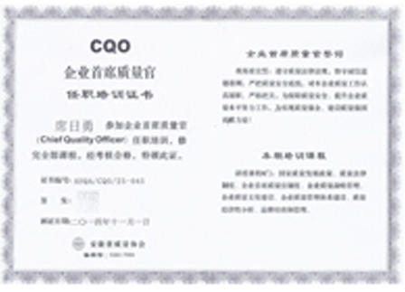 Enterprise Chief Quality Officer Certificate