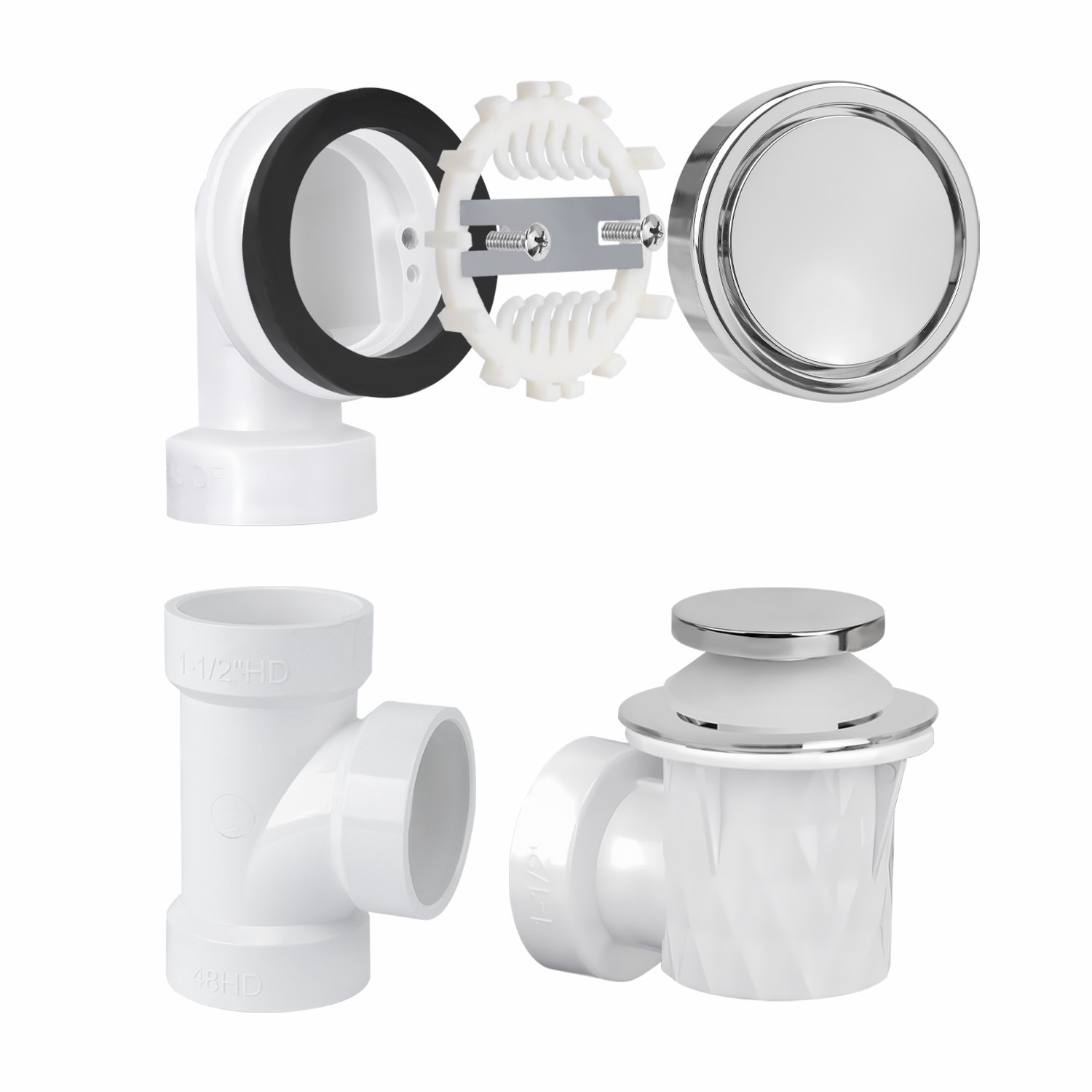 Spitzfuß-Ring ohne Loch-Deckenplatte T-Stück 1-1/2" Ellbogen-Überlauf Klempner-Packung