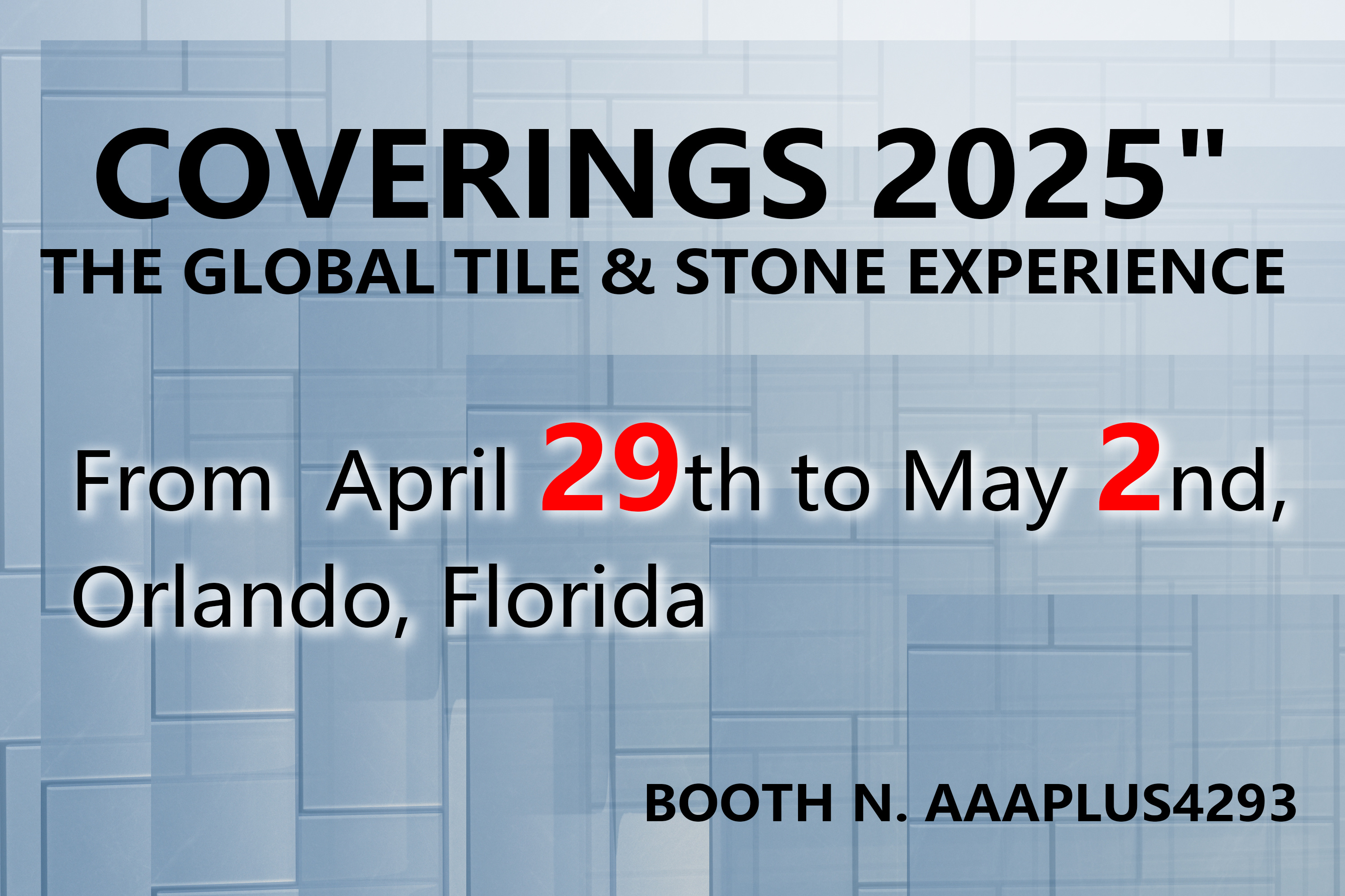 Die COVERINGS Ausstellung findet in Orlando, USA, statt.