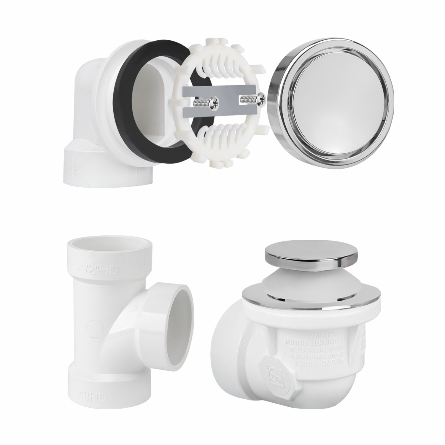 Spitzfuß-Ring ohne Loch-Deckenplatte T-Stück 1-1/2" Ellbogen-Überlauf Klempner-Packung