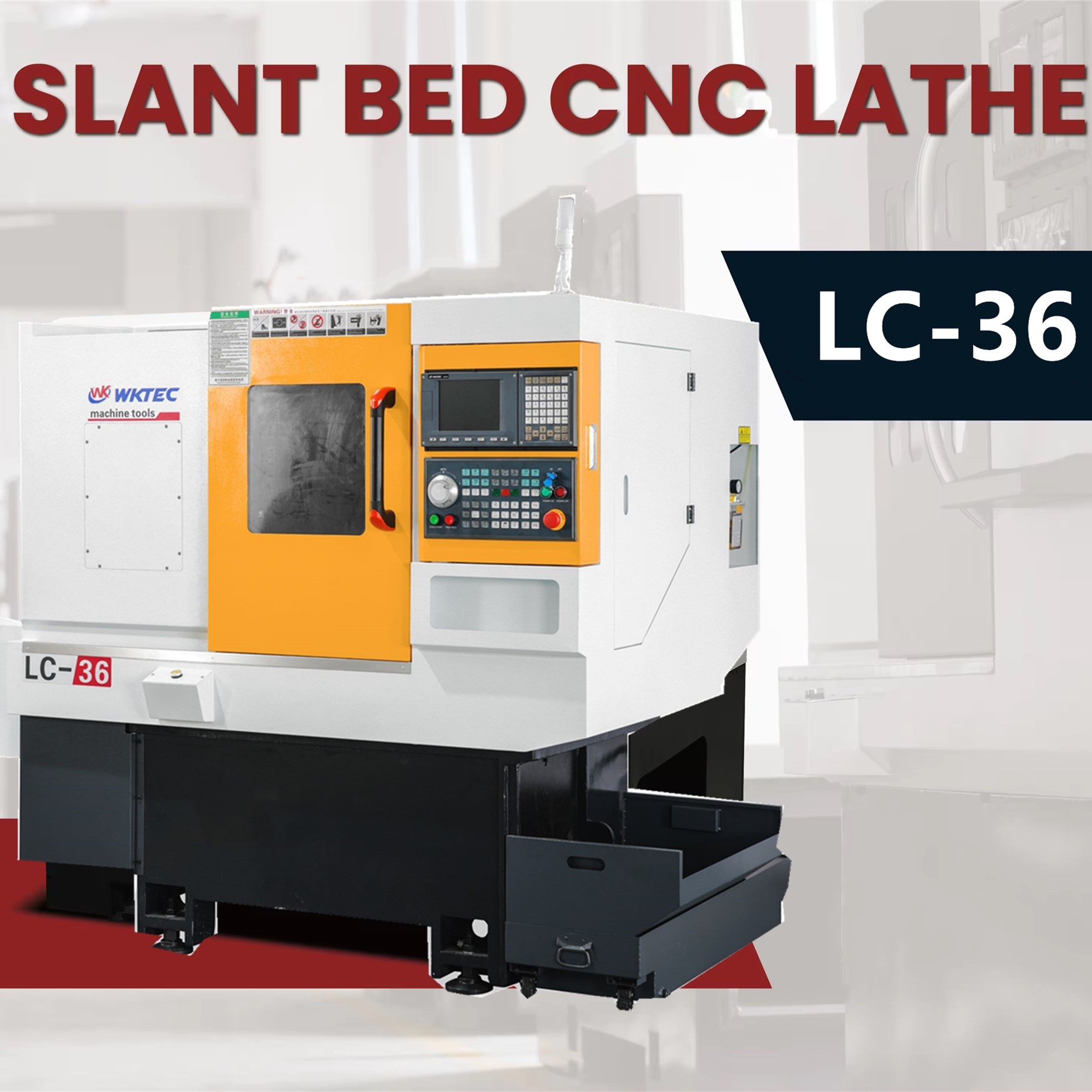 WKTEC LC-36 三轴金属车削斜床数控车床
