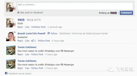 >Facebook平台最新开发的实时评论系统