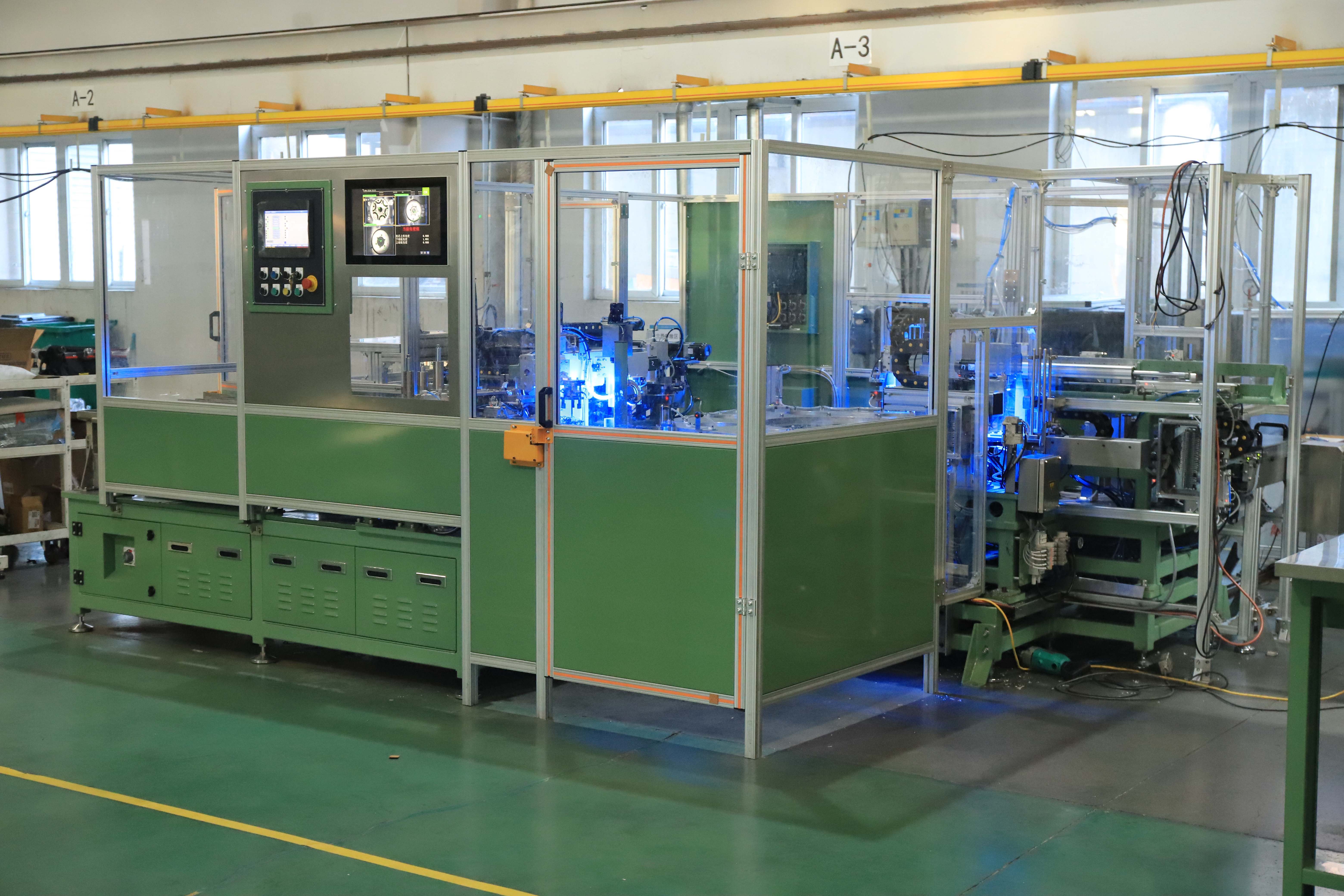 Air conditioning compressor - motor rotor assembly line