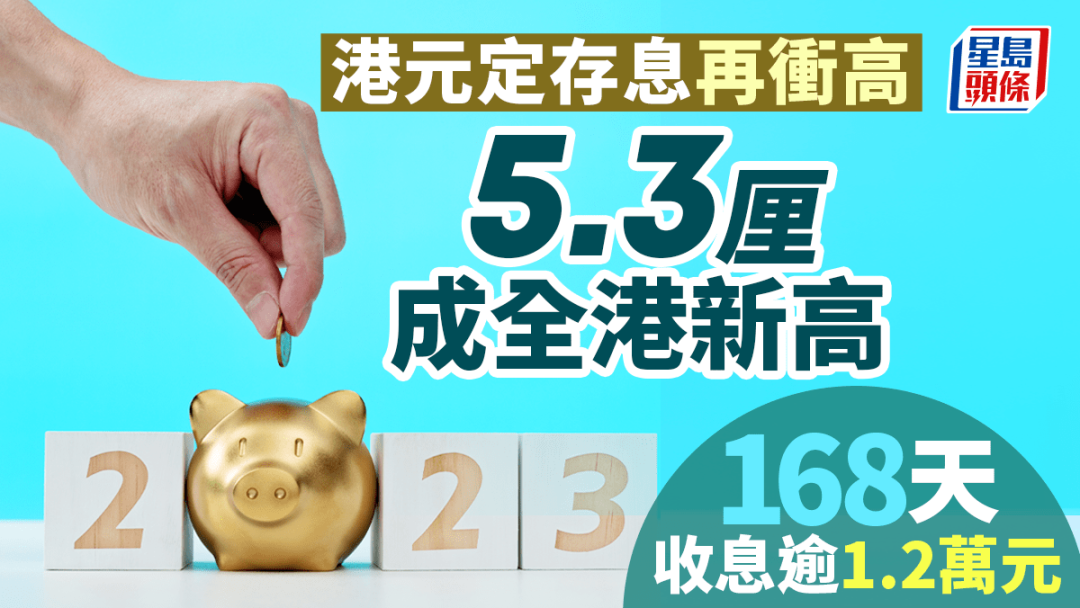 香港资讯|港元拆息继续高涨，定存利率高达5.3%！