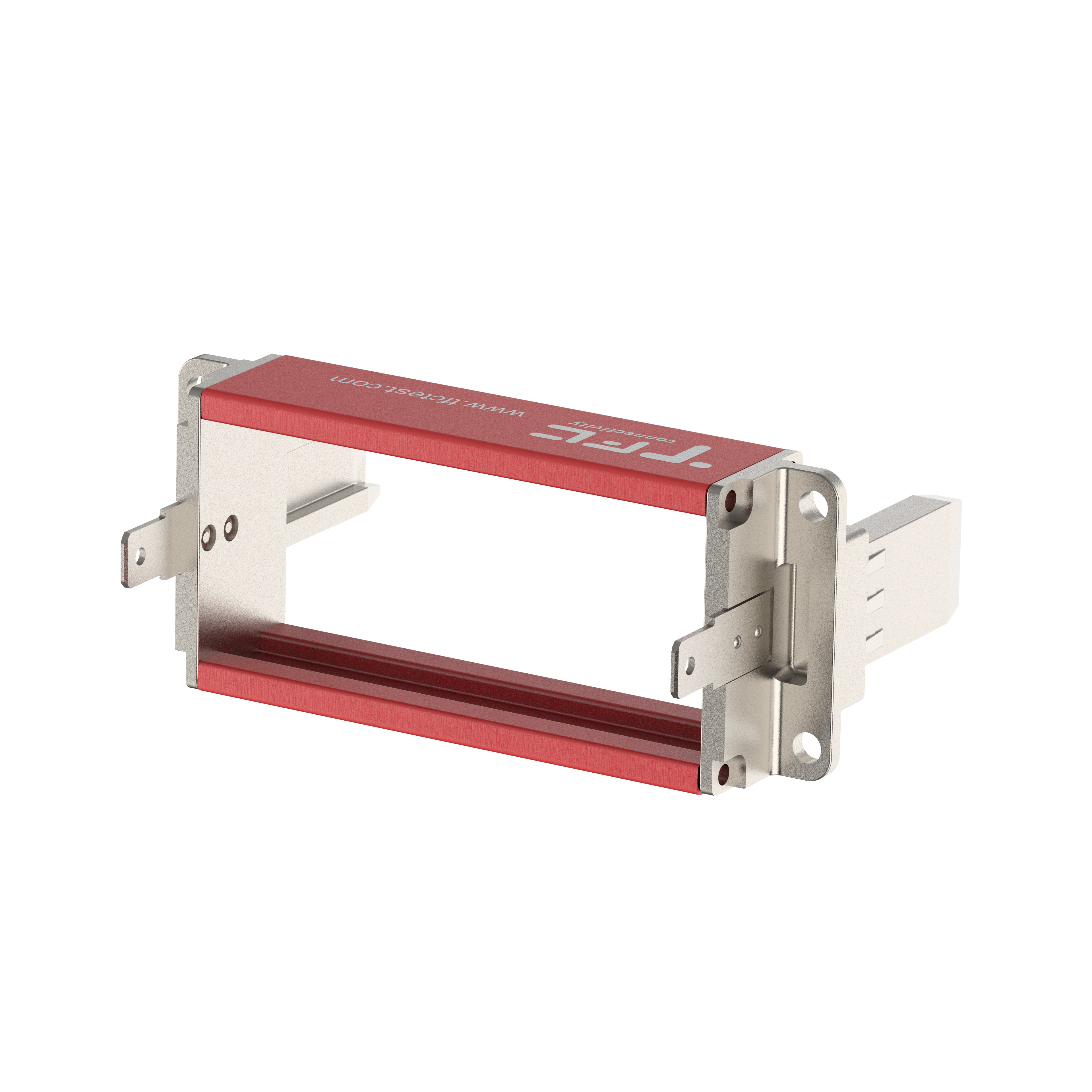CMW-FA180-CT-S  插头，PCB安装，带接地，铝合金支撑轨道，长度180mm(可定制)