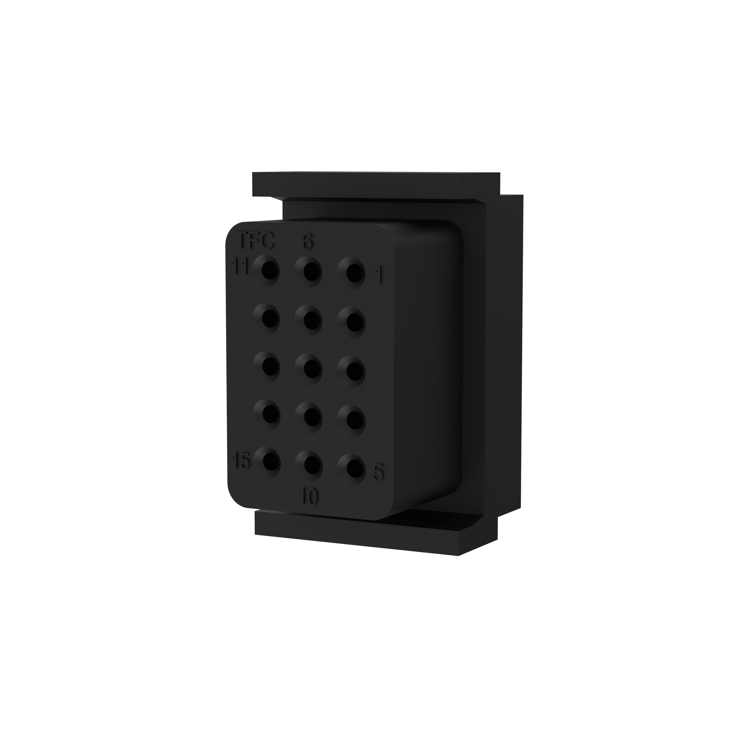CMW-E1-15-B  W系列，插孔模块，Ø1.0mm，可达12A，300V，15通道，20mm厚，PA+TPE材质