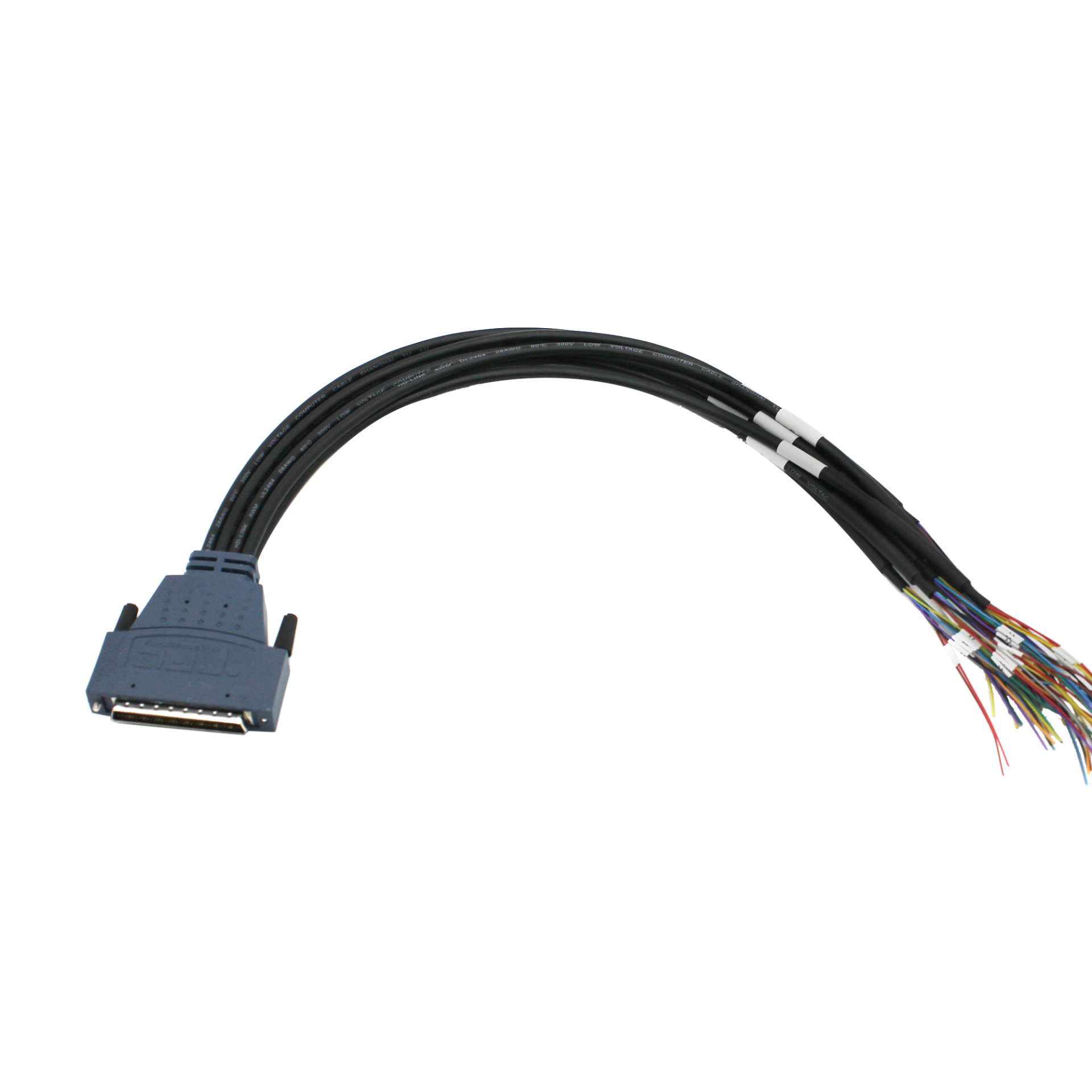 CMC121206-2m  SCSI68公头转8根散线，带线号标识，2m