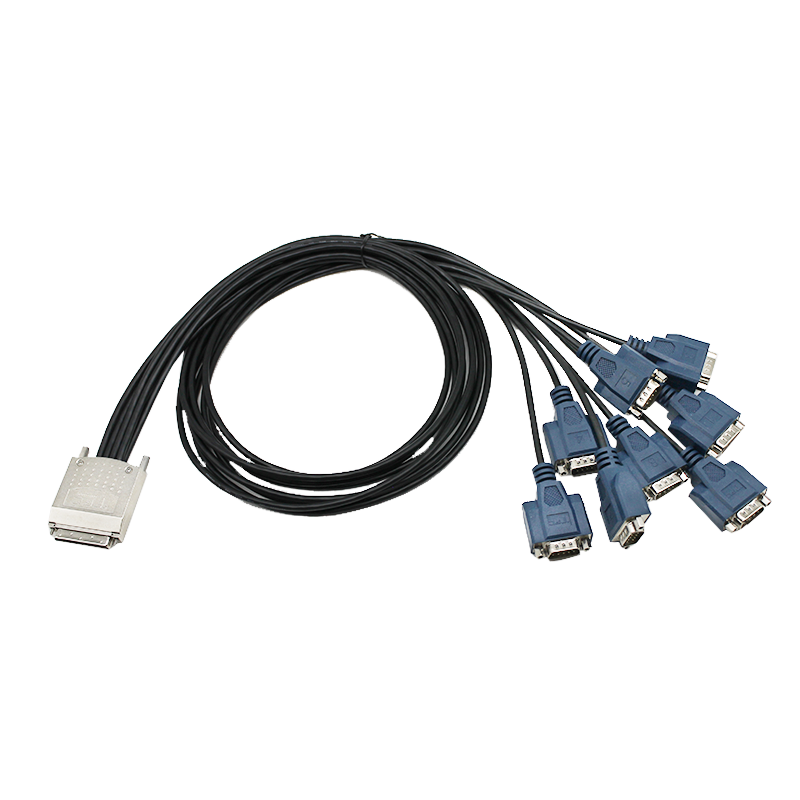 CMC131211-2m VHDCI68公头转8*9DB公头，RS232，双绞线，屏蔽电缆,2m