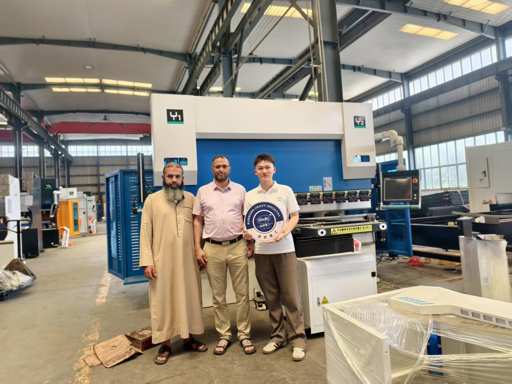 Welcome Egyptian agents to visit Rbqlty factory to reach cooperation on bending machines