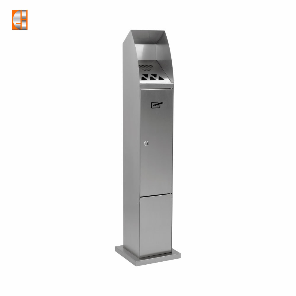 Cigarette bin floor standing stainless steel ashtray box high quality low price OEM China factory