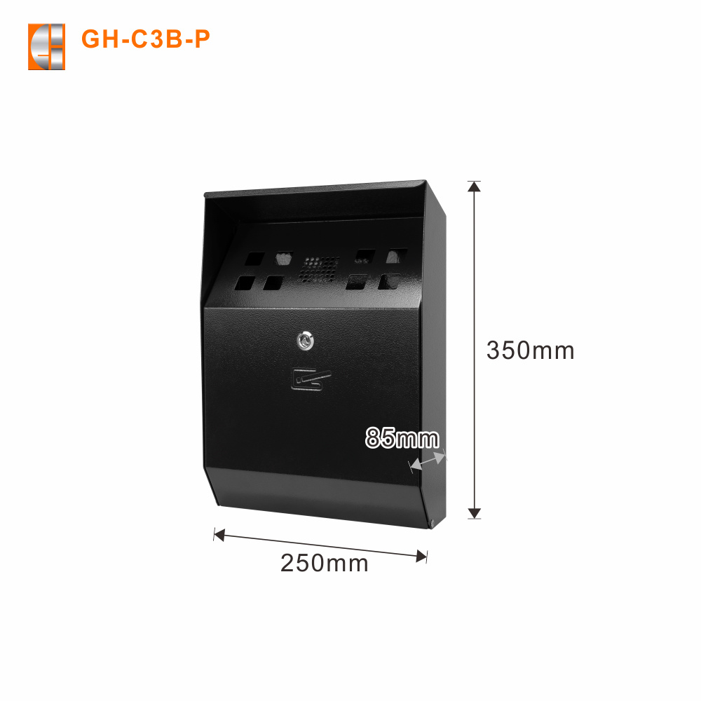 Metal outdoor ashtray box wall mounted cigarette bin disposal cigarette butt receptacle OEM factory