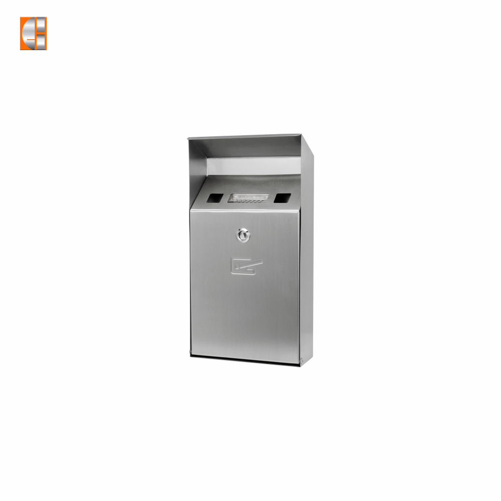 Cigarette butt receptacle disposal cigarette bin steel wall mounted ashtray box customized factory