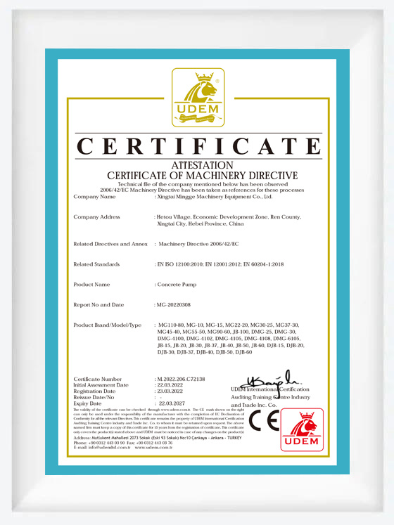 Attestation Certificate Of Machinery Directive Attestation Certificate Of Machinery Directive