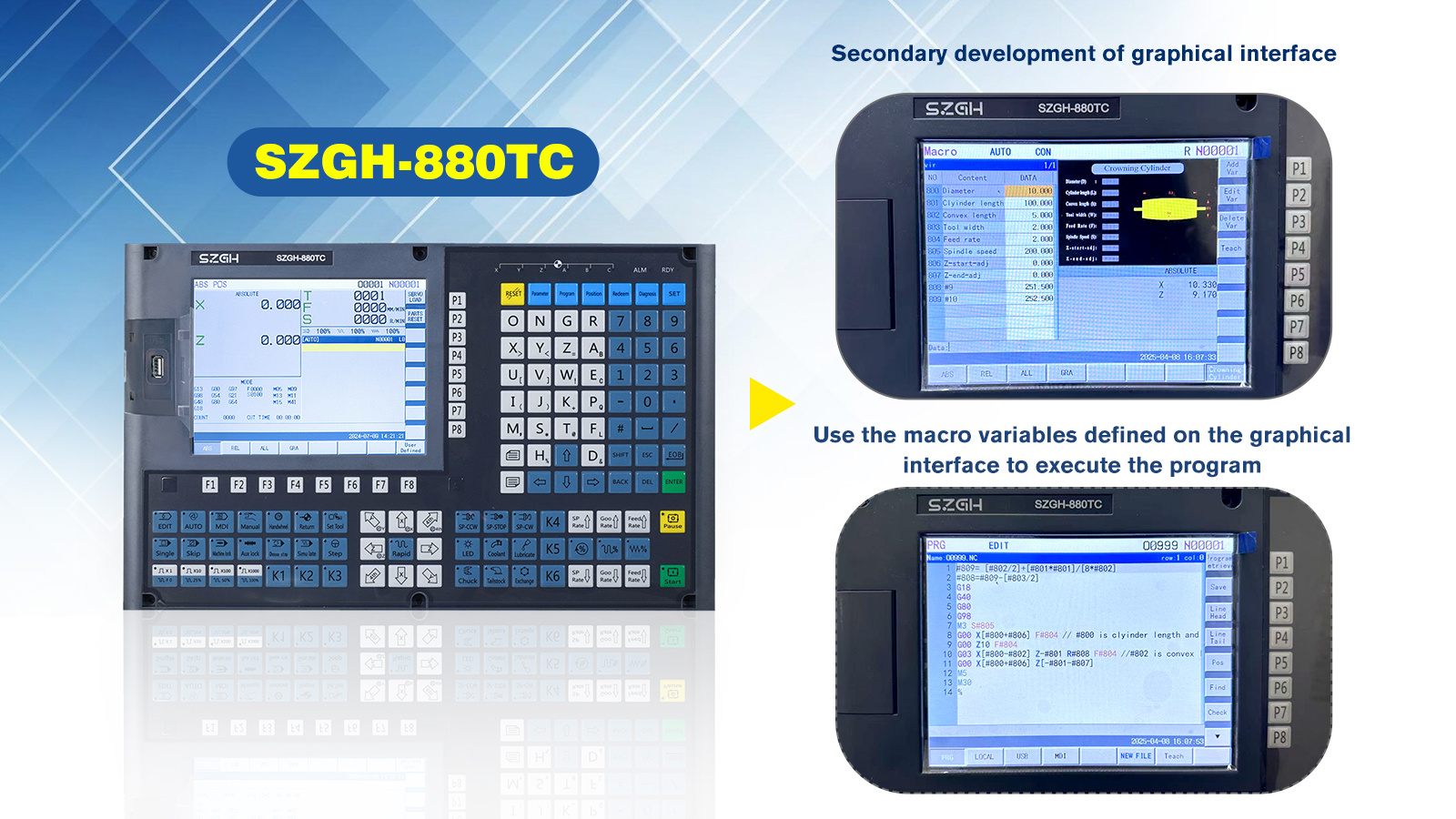 News: Lathe controller SZGH-880TC with secondary development of the graphical interface function