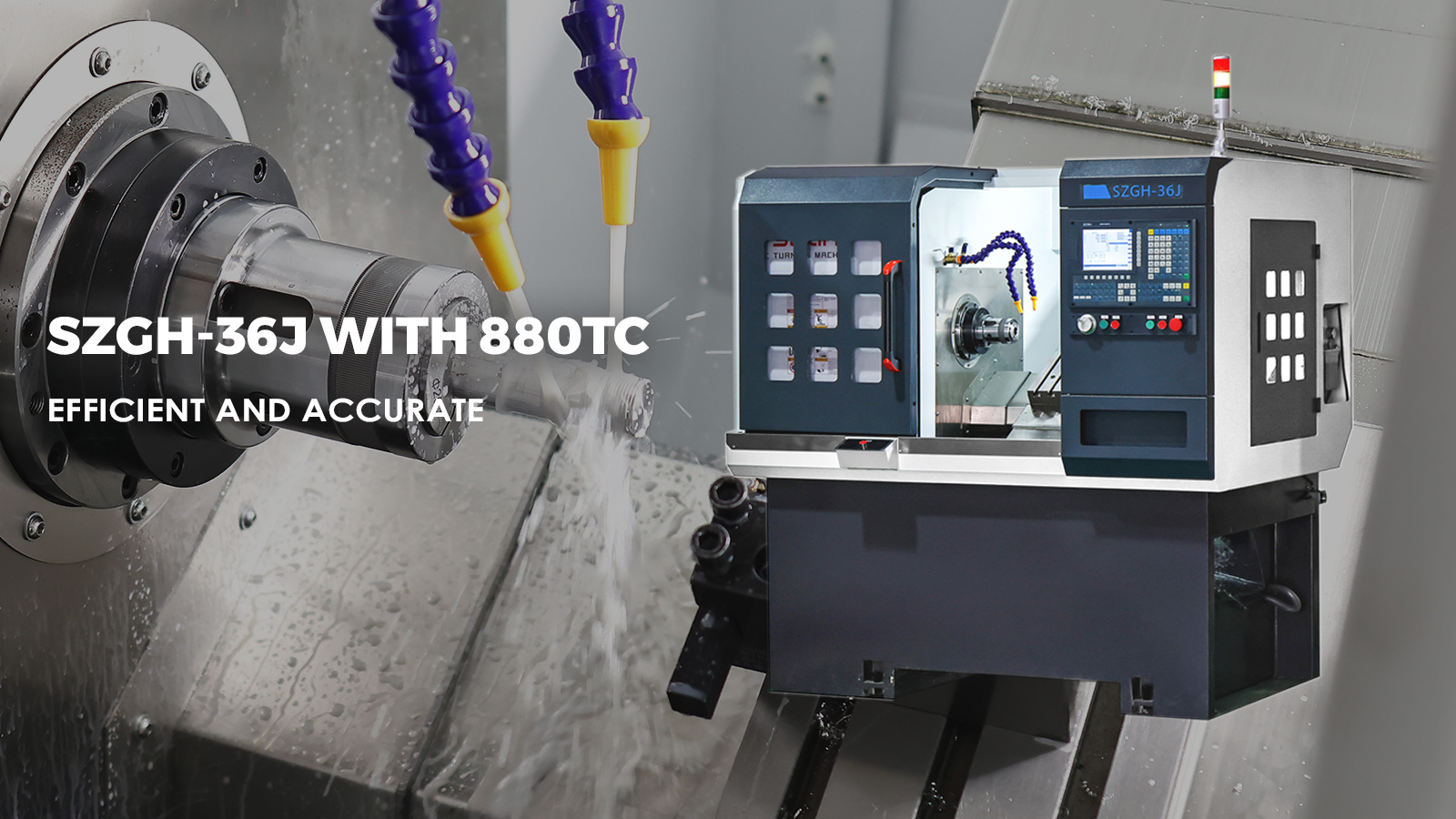 CNC Lathe Turning Machine SZGH-36J + Lathe SZGH-880TC New Controller: Efficient and Accurate,Intelligent Upgrade