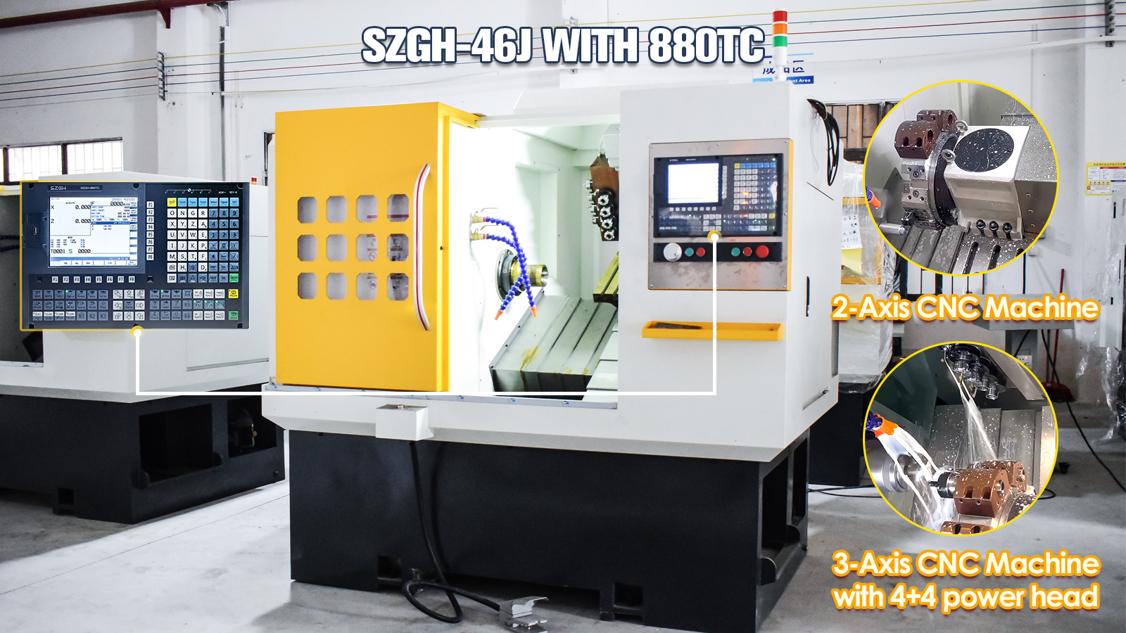 New lathe controller 880TC work with CNC lathe machine SZGH-46J