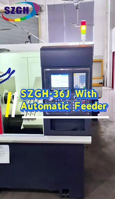 Auto cnc lathe machine SZGH-36J automatic feeding turning and parts loading