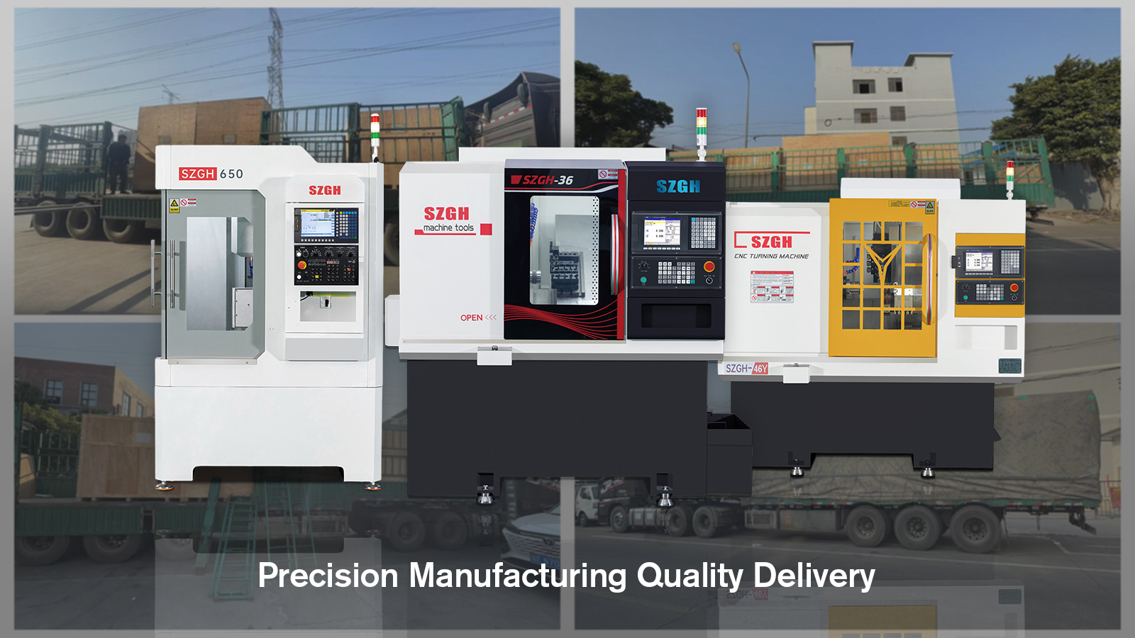 Standard wooden box packaging, safe and fast delivery of SZGH CNC machine tools