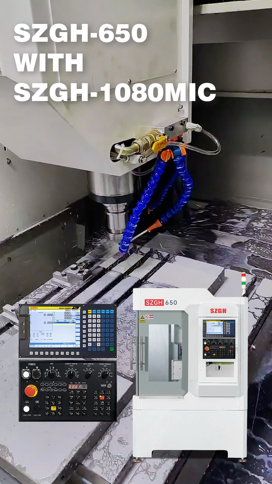 New CNC milling controller:  SZGH-1080MIC 3 to 5 axis 10.4 inch modbus type milling machine controller