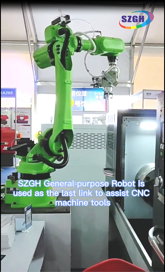 SZGH General-purpose Robot is used as the last link to assist CNC machine tools to load and unload and realize the full automation of the factory