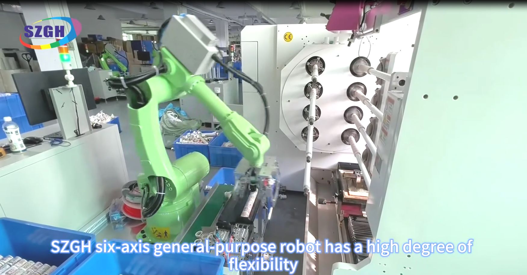 SZGH six-axis general purpose robot has a high degree of flexibility,   And can be matched with different fixtures to achieve different functions according to production needs
