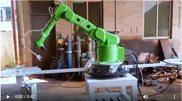 Spraying robot with a 3 axis positioner
