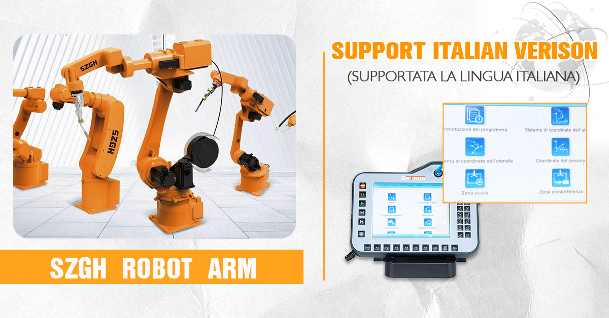 How to switch the SZGH robot teaching pendant language to Italian Version?