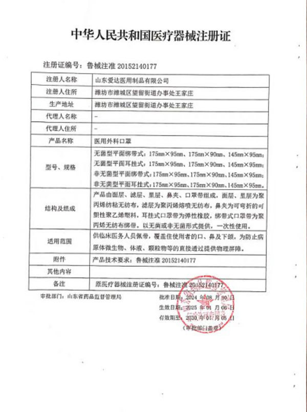 医用外科注册证