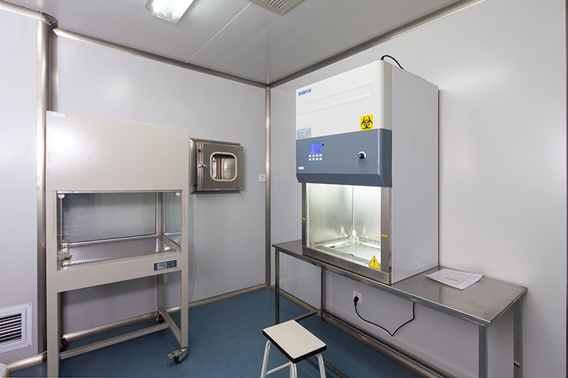 Biological safety cabinet in microbiological testing room