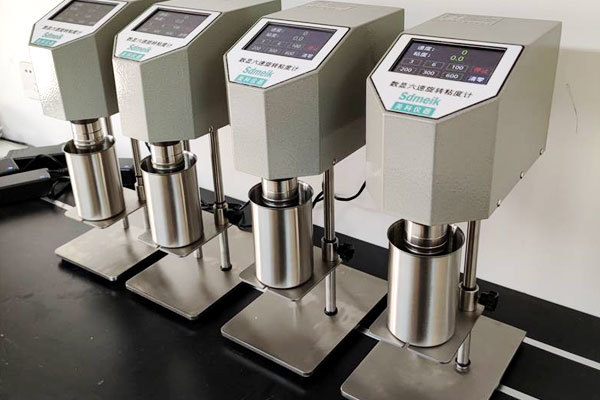 What is the reason why the dial swings when measuring with a six-speed rotary viscometer