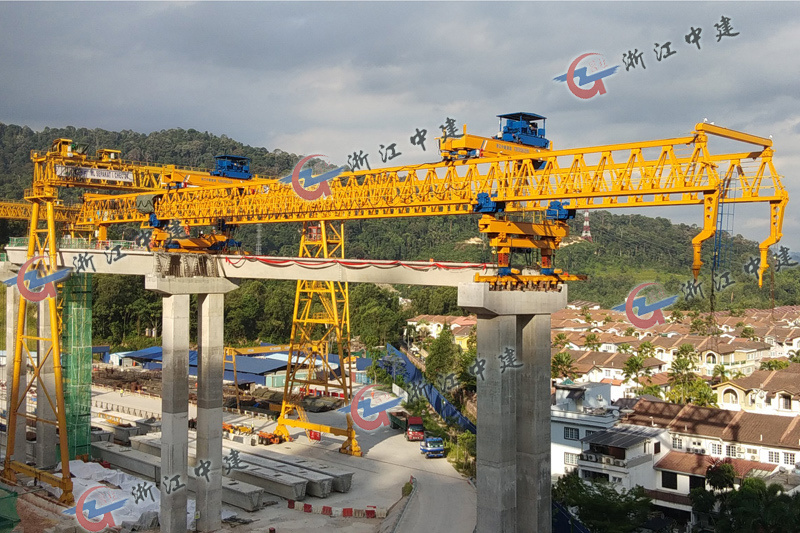 Malaysia super small turning radius bridge erecting machine