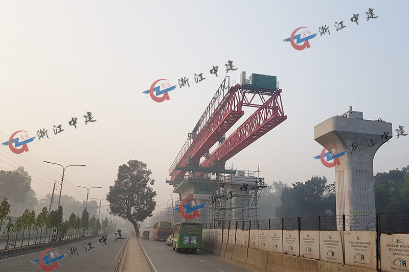 Bangladesh MRT project, 700T segmental assembly bridge erecting machine