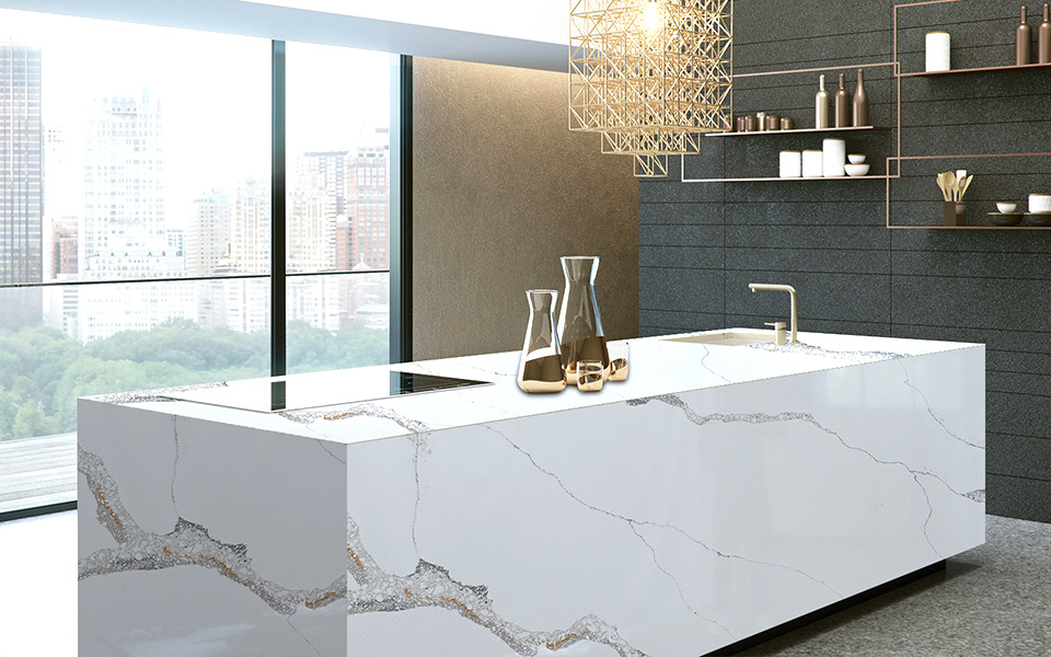 Calacatta Quartz Countertop T8082