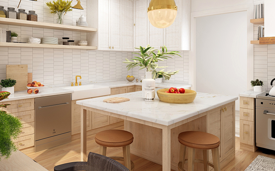Quartz Calacatta Slab 7312