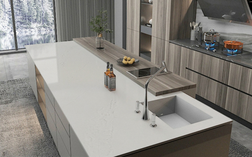 Quartz Calacatta Slab 9007