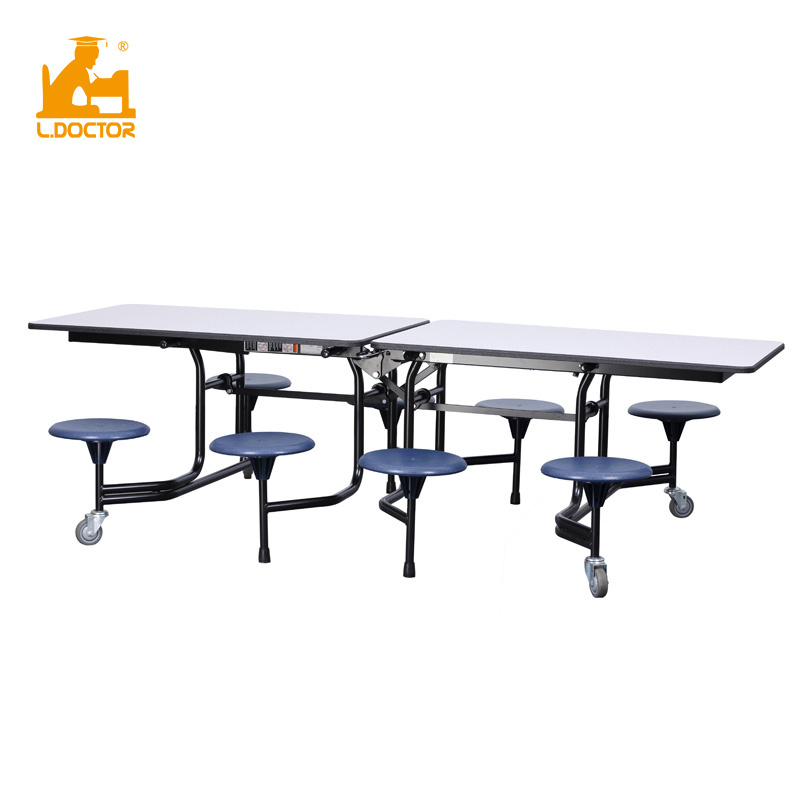 Simple folding dining table, rectangular dining table, company, school cafeteria dining table, price negotiable