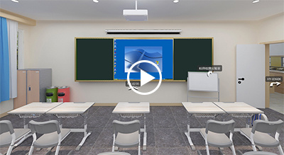 3D rendering of school desks and chairs VR panoramic HY-0360K