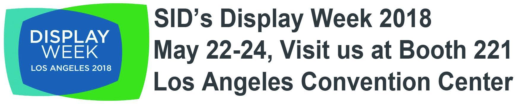 DLC显示器将参加在洛杉矶举行的SID2018