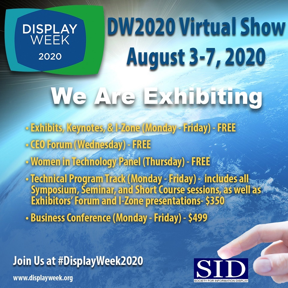 DLC Display is exhibiting at Display Week 2020 Virtual Show