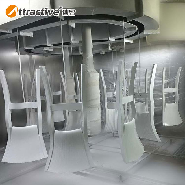 Attractivechina Full Automatic Coating Line For Spray Painting Wood Table And Chair With Gas Oven And Reciprocator Machine
